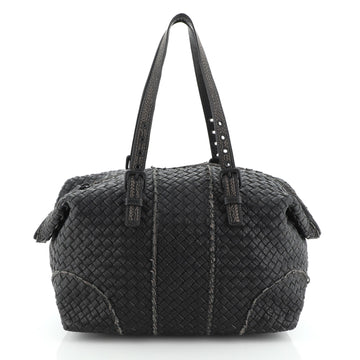 Bottega Veneta Belted Cabas Tote Intrecciato Nappa with Stitched Detail Small