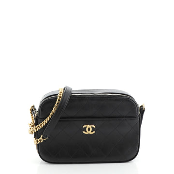 Chanel Button Up Camera Case Quilted Calfskin with Grosgrain Small