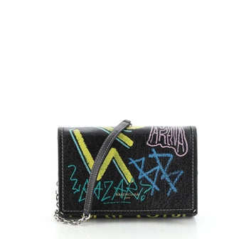 Balenciaga Graffiti Bazar Wallet on Chain Leather