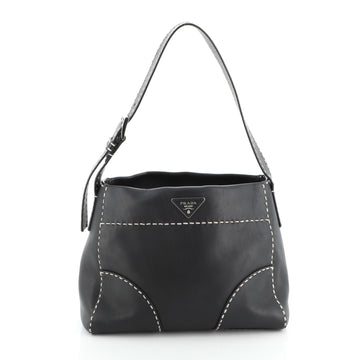 Prada Belted Hobo Stitched City Calf Medium