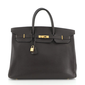Hermes Birkin Handbag Brown Vache Liegee with Gold Hardware 40