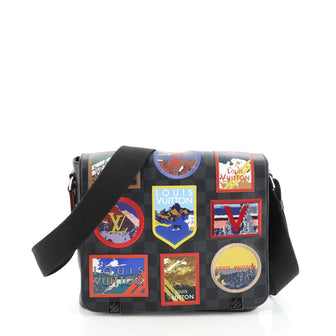 District NM Messenger Bag Alps Patches Damier Graphite PM