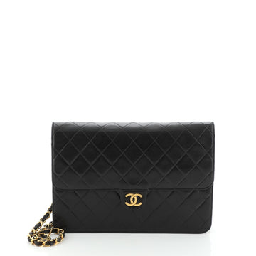 Chanel Vintage Clutch with Chain Quilted Leather Medium