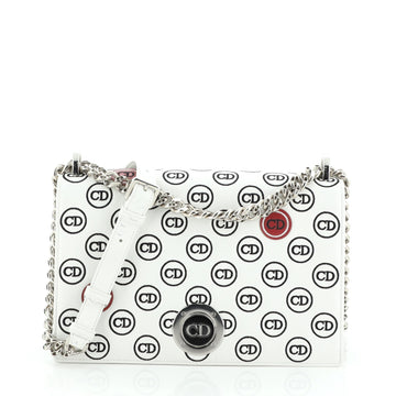 Christian Dior Diorama Clasp Flap Bag Embroidered Leather Medium