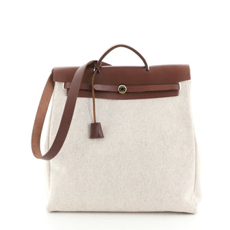 Hermes Herbag Toile and Leather GM
