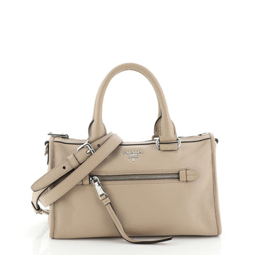 Prada Front Pocket Convertible Tote Vitello Daino Small