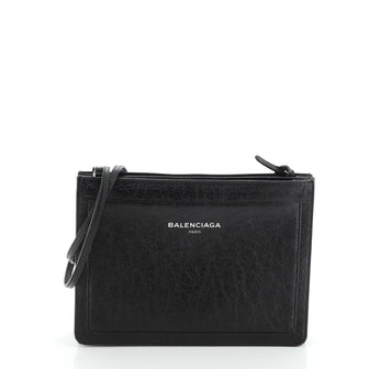 Balenciaga Navy Pochette S Leather