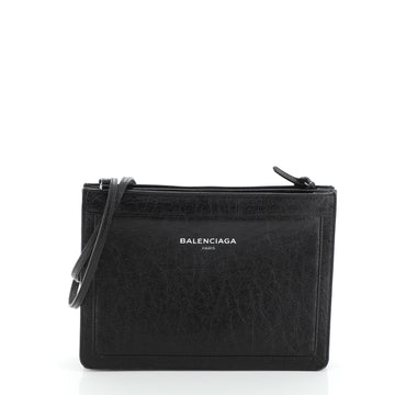 Balenciaga Navy Pochette S Leather