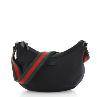Gucci Vintage Web Saddle Messenger Bag GG Canvas Medium