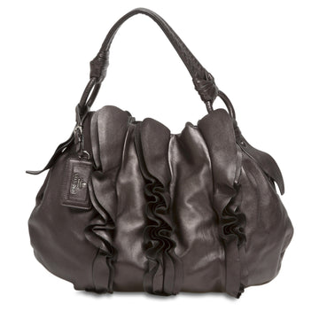 Prada Mordore Ruffle Shoulder Leather