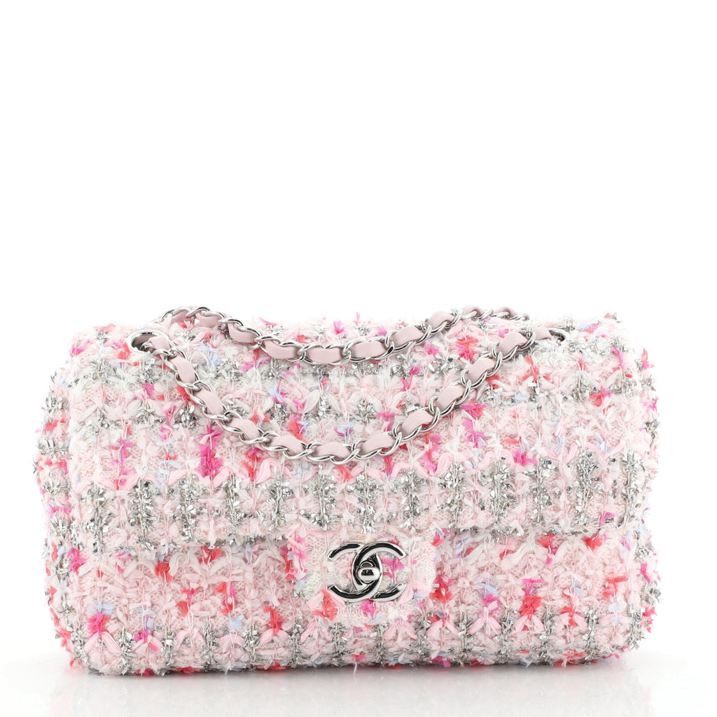 2010 CHANEL Quilted Baby Pink Tweed Classic Single Flap Bag with GHW at  1stDibs