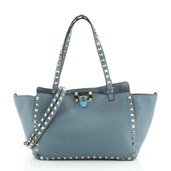 Valentino Rockstud Tote Pebbled Leather Small