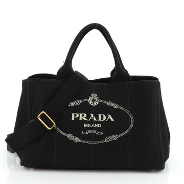 Prada Canapa Convertible Tote Canvas Large
