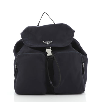 Prada Double Front Pocket Backpack Tessuto Medium