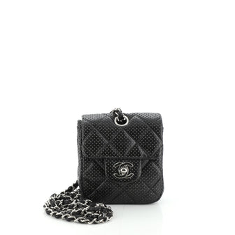 Chanel Vintage Flap Crossbody Bag Quilted Perforated Lambskin Mini