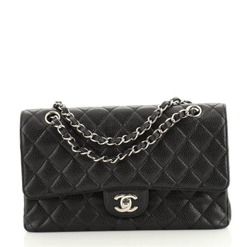 Chanel Vintage Classic Double Flap Bag Quilted Caviar Medium
