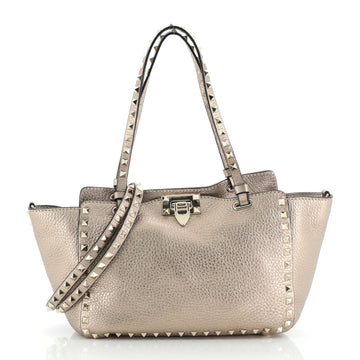 Valentino Rockstud Tote Pebbled Leather Small
