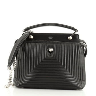 Fendi DotCom Click Top Handle Bag Quilted Leather Small