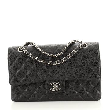 Chanel Vintage Classic Double Flap Bag Quilted Caviar Medium