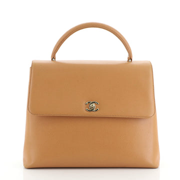 Chanel Vintage Classic Top Handle Flap Bag Caviar Jumbo