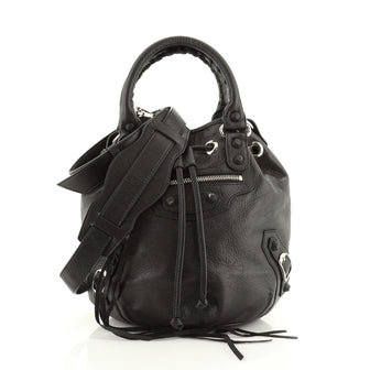 Balenciaga Holiday Pom Pon Rubber Studs Bag Leather Mini