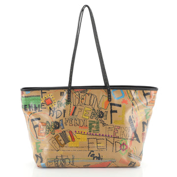 Fendi Graffiti Roll Tote Coated Canvas Medium
