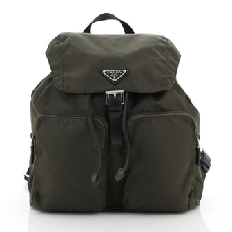 Prada Double Front Pocket Backpack Tessuto Medium