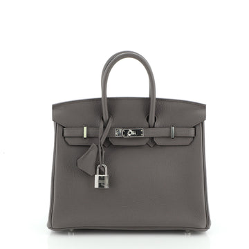 Hermes Birkin Handbag Grey Togo with Palladium Hardware 25