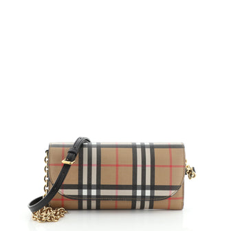 Burberry Henley Wallet on Chain Vintage Check Canvas