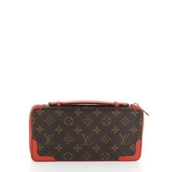 Louis Vuitton Red Leather and Monogram Canvas Daily