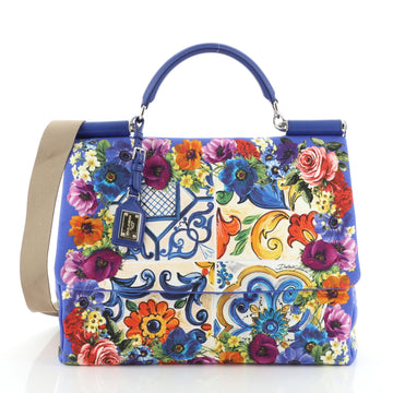 Dolce & Gabbana Soft Miss Sicily Bag Printed Canvas Large