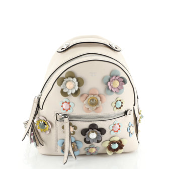 Fendi By The Way Flowerland Backpack Embellished Leather Mini