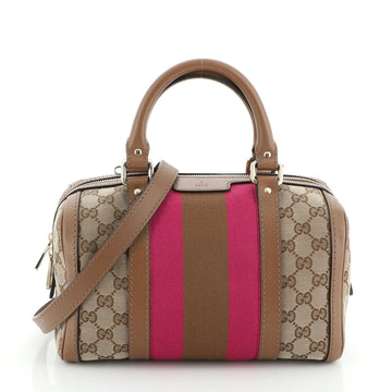 Gucci Vintage Web Boston Bag GG Canvas Small