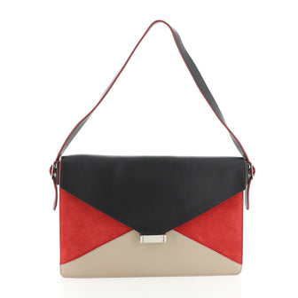 Celine Diamond Shoulder Bag Leather and Suede Large