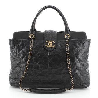 Chanel Bindi Tote Quilted Glazed Calfskin with Stingray Large