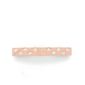 Chanel Heart Hair Barrette Crystal Embellished Resin