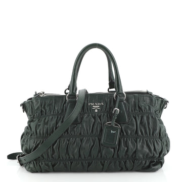 Prada Gaufre Double Zip Convertible Tote Nappa Leather Medium