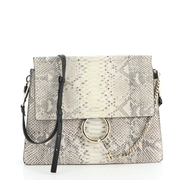 Chloe Faye Shoulder Bag Python Medium