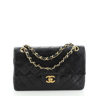 Chanel Vintage Classic Double Flap Bag Quilted Lambskin Small