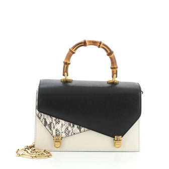 Gucci Ottilia Top Handle Bag Leather with Snakeskin Small