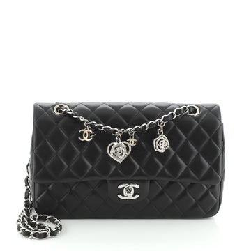 Chanel Valentine Crystal Hearts Flap Bag Quilted Lambskin Medium