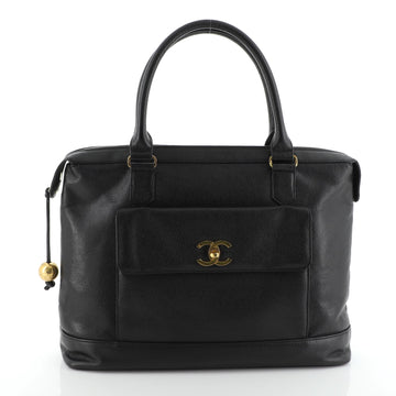 Chanel Vintage CC Front Pocket Briefcase Caviar