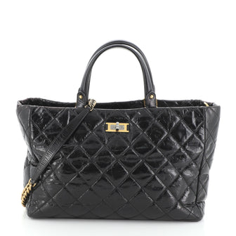 Chanel Rita Tote Quilted Glazed Crackled Calfskin Small
