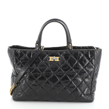Chanel Rita Tote Quilted Glazed Crackled Calfskin Small
