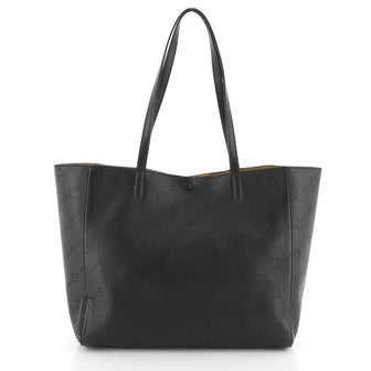 Stella McCartney Logo Shopping Tote Perforated Faux Leather Large