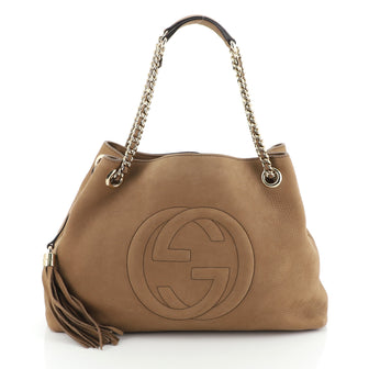 Gucci Soho Chain Strap Shoulder Bag Nubuck Medium