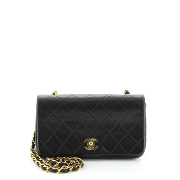 Chanel Vintage Full Flap Bag Quilted Lambskin Mini