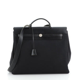Hermes Herbag Toile and Leather MM