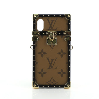 Louis Vuitton Eye Trunk with Strap for iPhone X Reverse Monogram Canvas