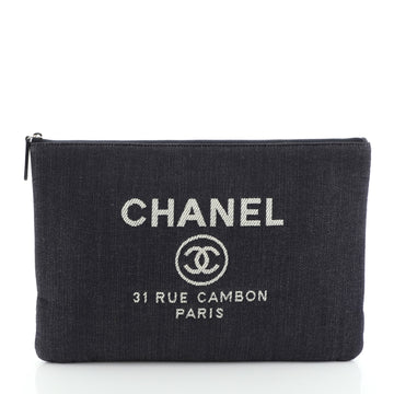 Chanel Deauville Pouch Denim Large